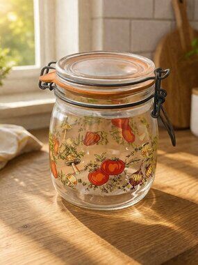 Vintage Arc France Spice of Life Glass Canister – 3/4L – MCM Kitchen